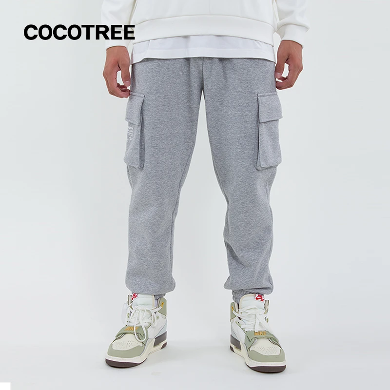 COCOTREE棵棵树加绒工装裤秋冬季男童立体贴袋休闲运动长裤A0016