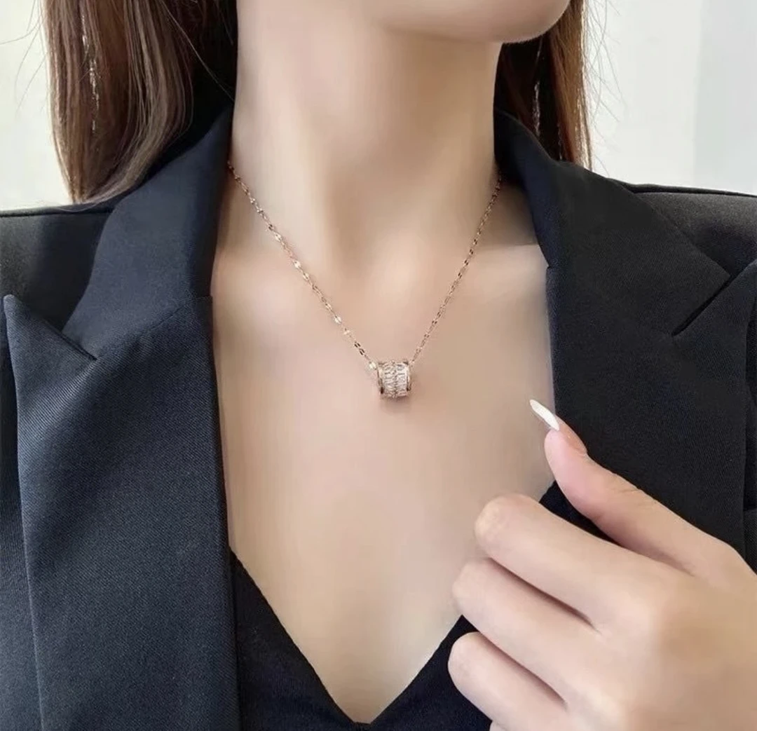 合金项链 主播同款项链法式镶钻小蛮腰气质减龄百搭时尚X0002