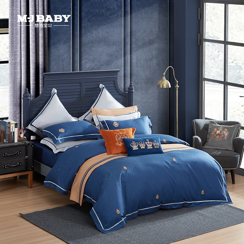 【商场同款】梦洁宝贝秋冬加厚100S长绒棉色织提花四件套：乔治布朗