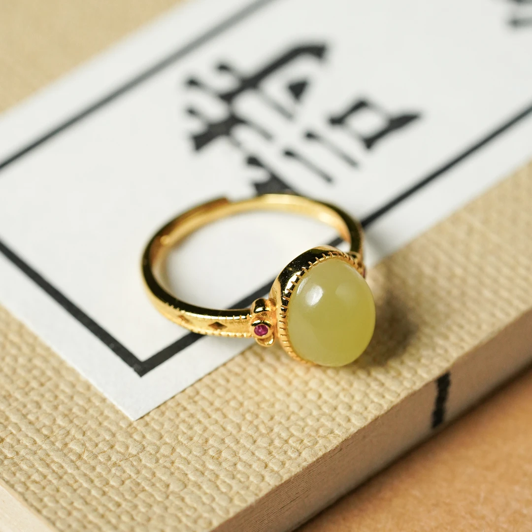 和田玉黄口戒指文玩好物