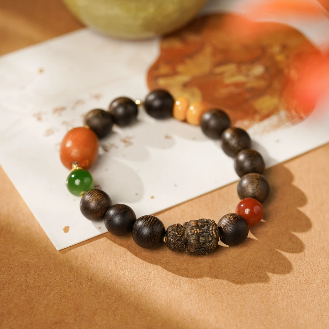 【18K】禾意·文莱沉香沉水度母橘皮大金橘单圈手串10MM圆珠文玩好物