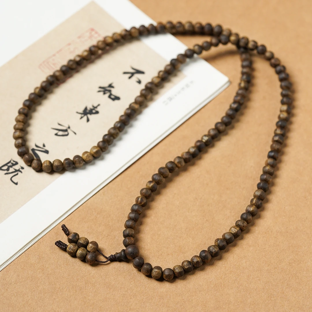 沉香海南绿奇楠沉香素串手串灯笼珠多圈手串