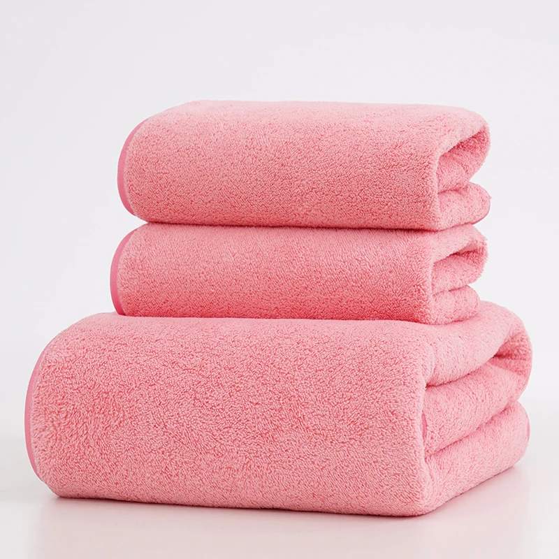 珊瑚绒毛巾浴巾三件套吸水不掉毛不掉色成人家用洗脸加厚男士