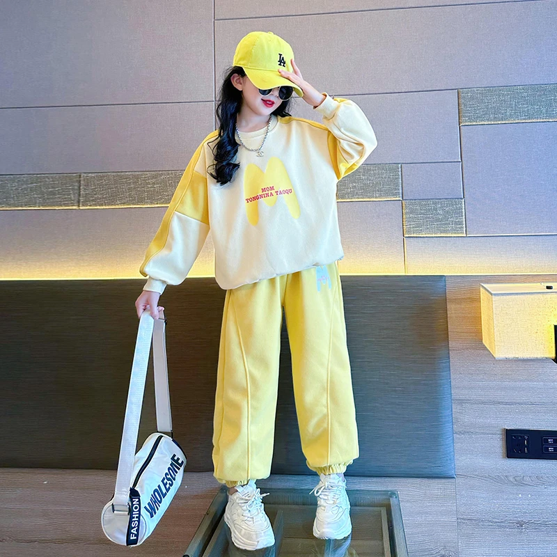 女童卫衣套装春秋冬2025新款洋气时髦儿童秋装大童休闲运动两件套