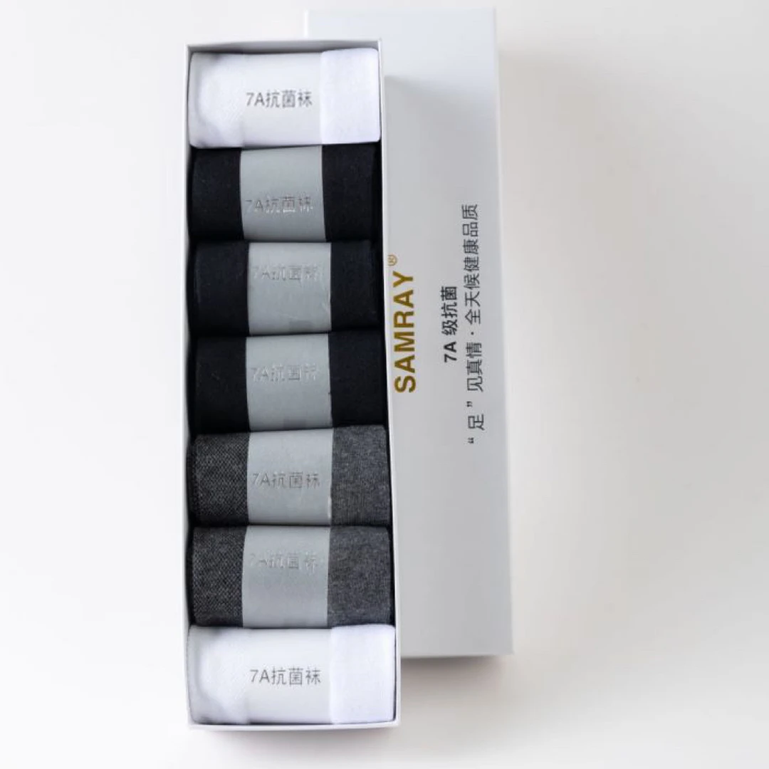 男女同款7A抗菌防臭功能型中筒袜35-44码