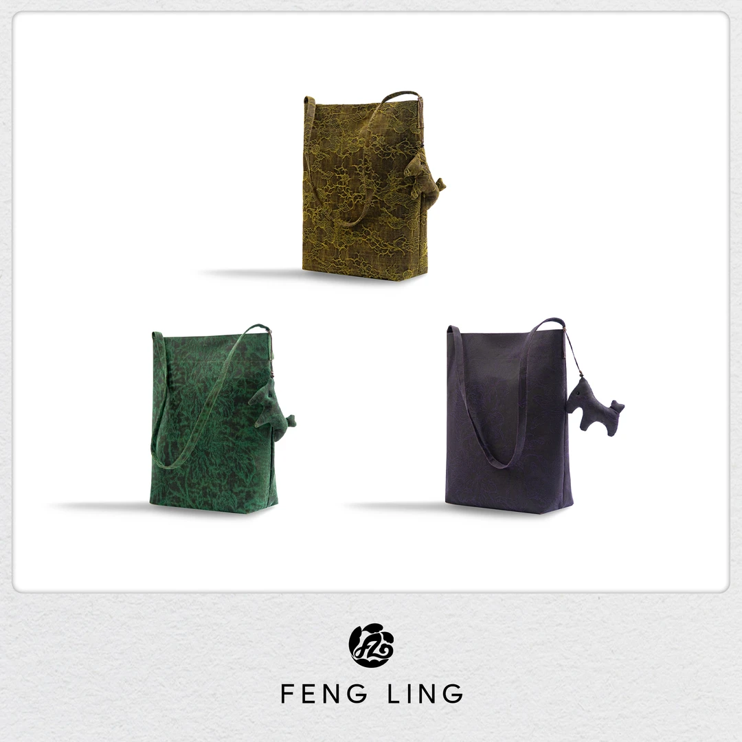 芬领-福禄-桑蚕丝香云纱单肩托特包手提腋下包BB202-204
