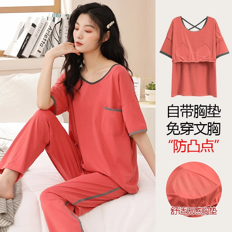 高级感大码睡衣女中年妈妈夏季短袖莫代尔中老年人女款夏天200斤