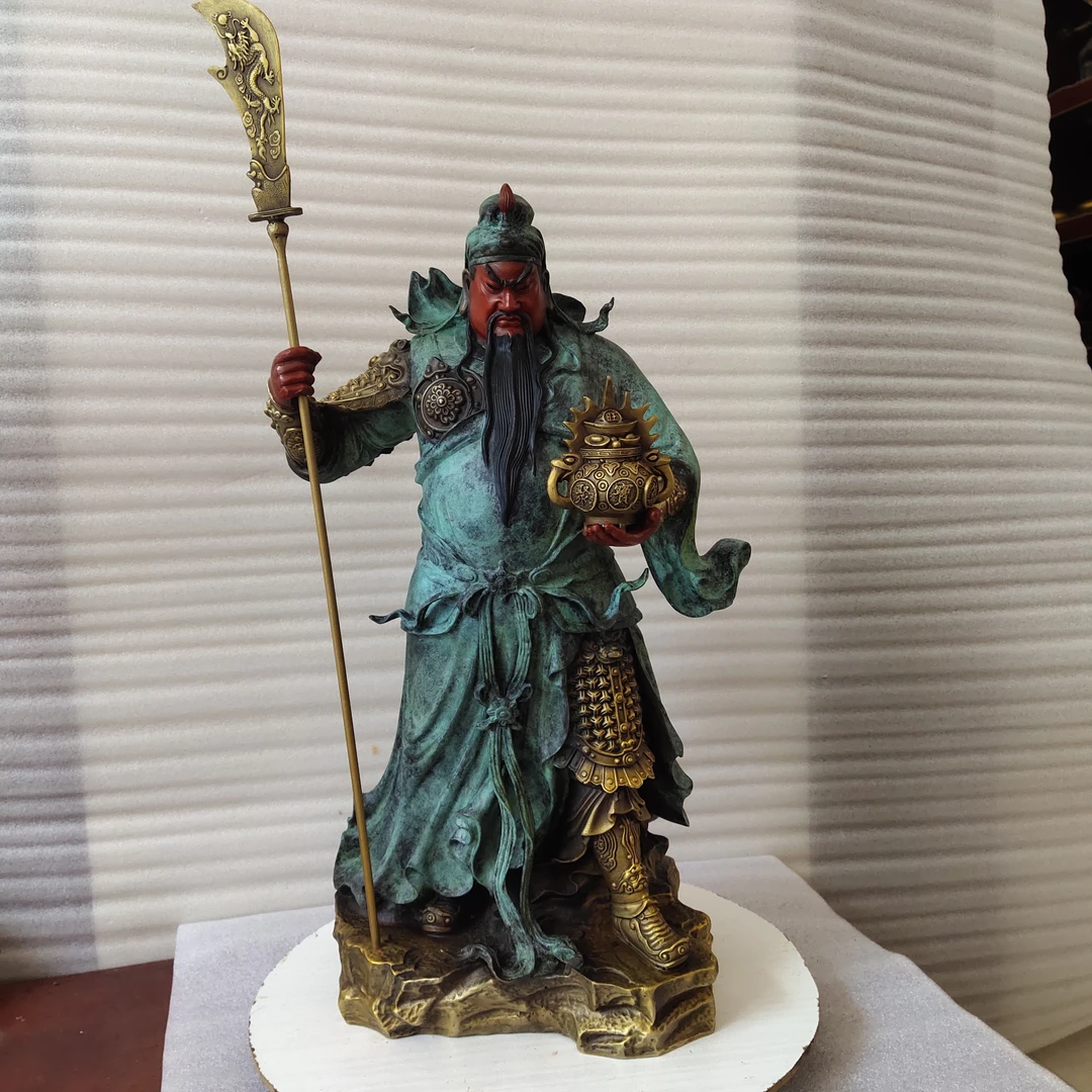 彩铜色武财神拖宝关公