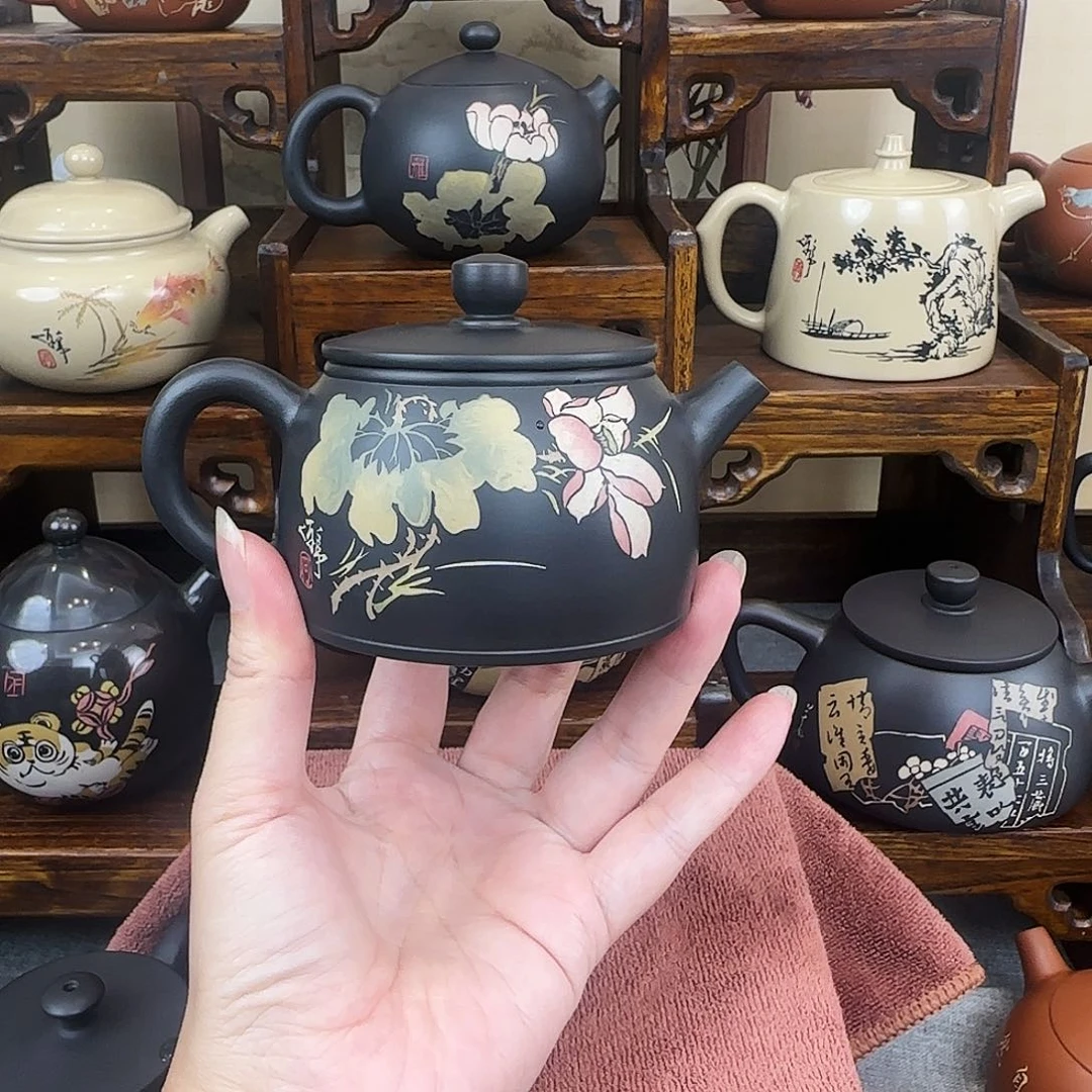 壶建水紫陶荷花壶190毫升