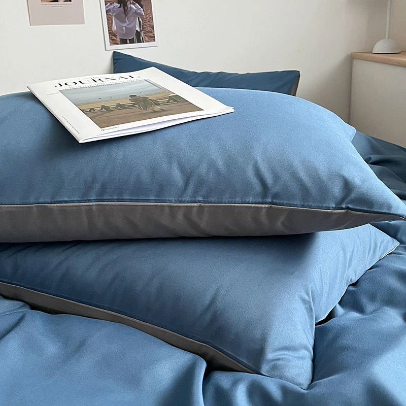 成人枕头套磨毛枕套简约一对装纯色枕头套加厚内胆套家用学生宿舍