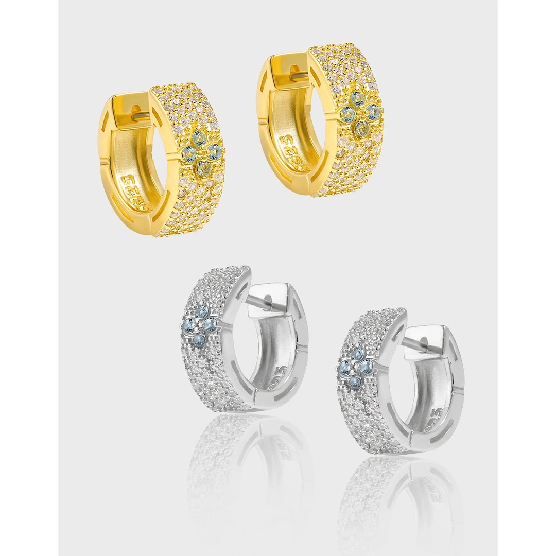 925银耳饰 高级气质四叶草锆石耳钉情人节礼物