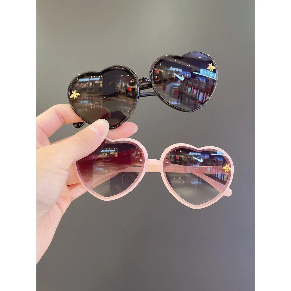 儿童太阳镜女童时尚ins风爱心框宝宝墨镜小女孩防紫外线遮阳眼镜