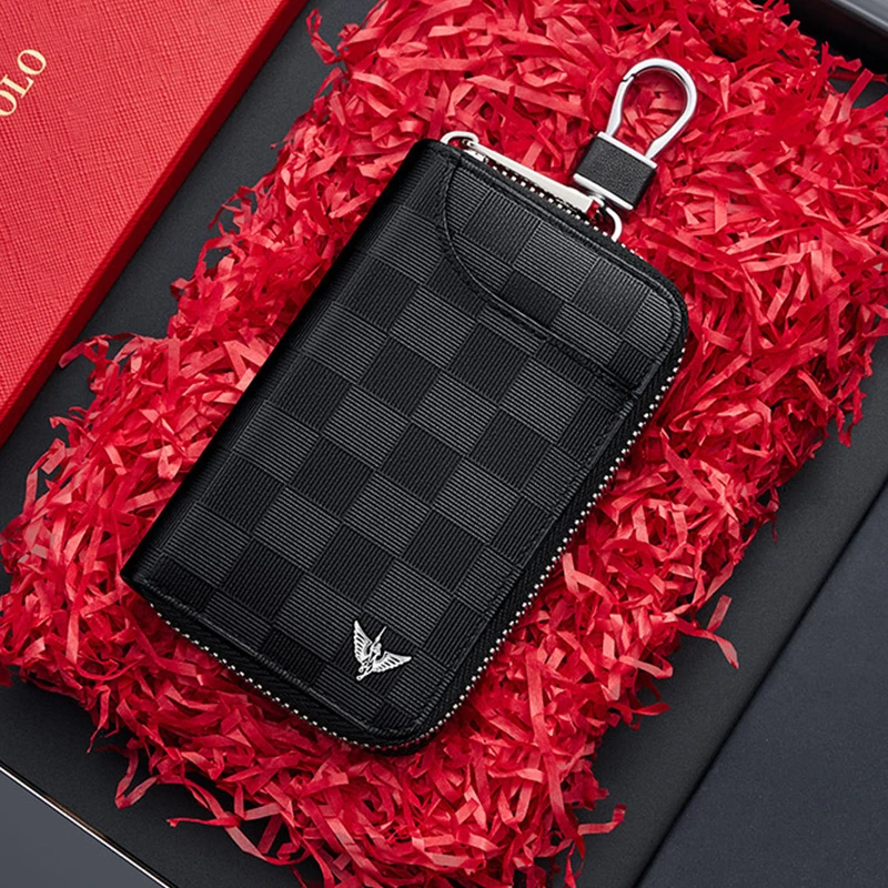 英皇保罗高档钥匙包男款真皮2025新款潮时尚挂腰多功能汽车锁匙包