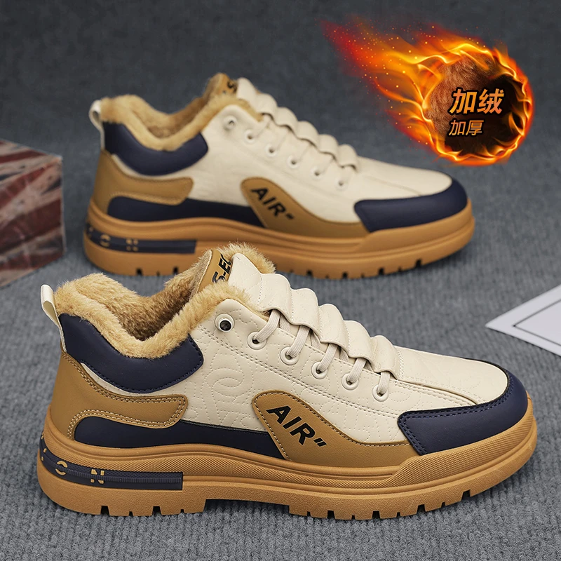 雪地靴男鞋冬季2024新款加绒加厚保暖二棉鞋增高男款运动鞋工装鞋