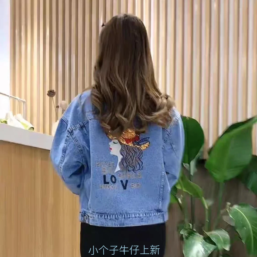 网红同款牛仔外套女时尚百搭刺绣韩版宽松短款外套夹克外穿上衣新