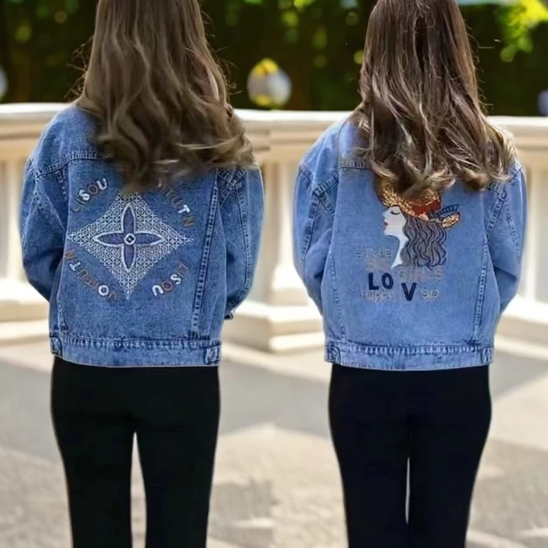 网红同款牛仔外套女时尚百搭刺绣韩版宽松短款外套夹克外穿上衣新