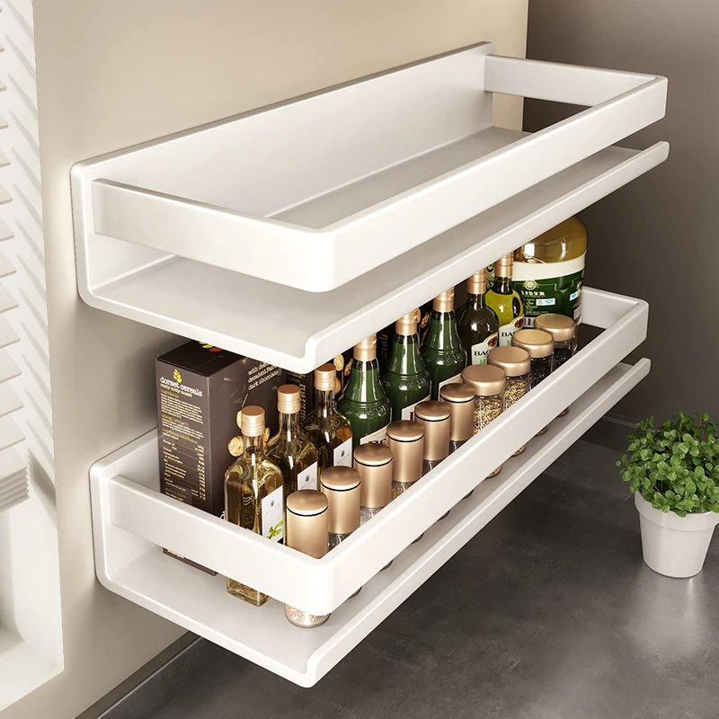 天地鱼厨房置物架调料架免打孔壁挂式刀架调味料多功能家用收纳架