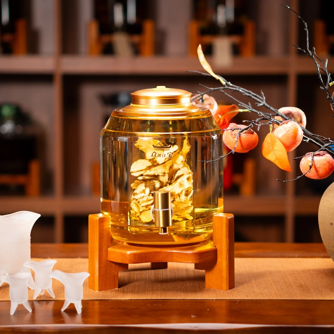 5L（装9斤酒）加厚高档高硼硅琉璃带龙头家用商用泡酒专用玻璃瓶2