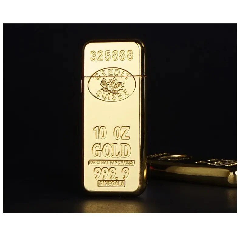 新奇特金砖明火金色打火机明火金条充气点烟器创意个性网红礼物