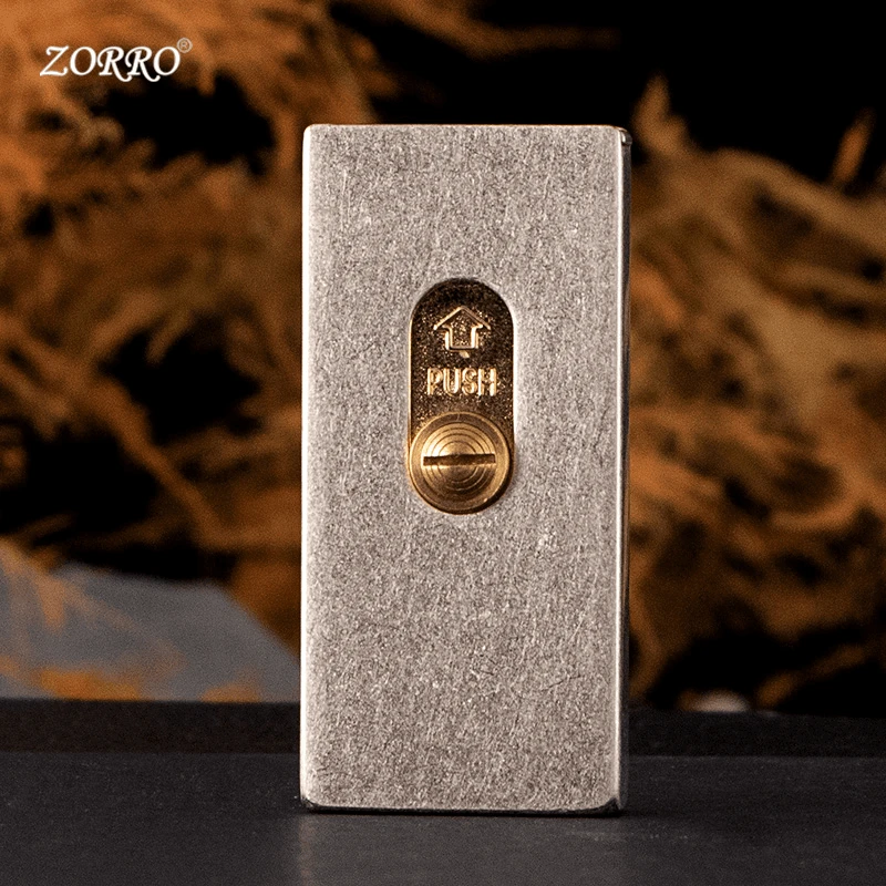磨砂ZORRO佐罗打火机自动点火机械火柴盒创意纯铜煤油防风松弛感