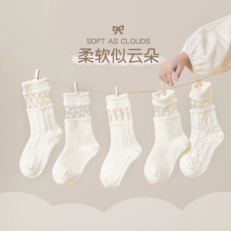 新款儿童袜子中筒袜百搭学生袜花边袜公主袜女童A238