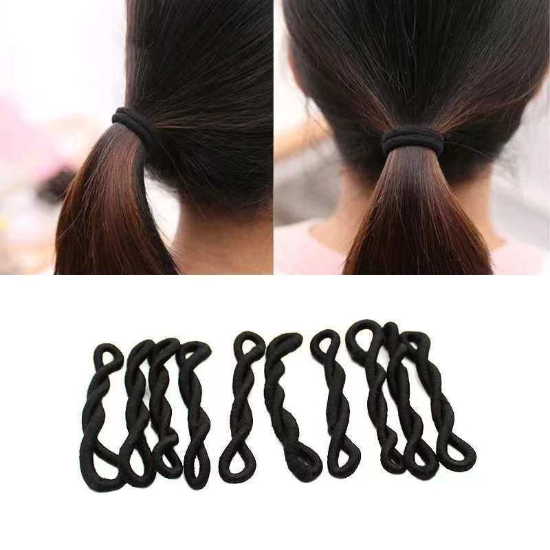 老式黑色头绳小橡皮筋发圈女扎头发绳头饰胶圈皮套扎扎头发头绳