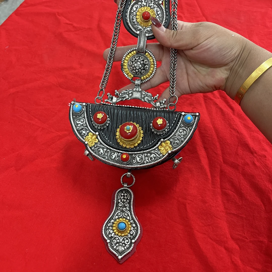 2024白铜镀银电镀银大号钱包藏装配饰经典不掉色藏族配饰