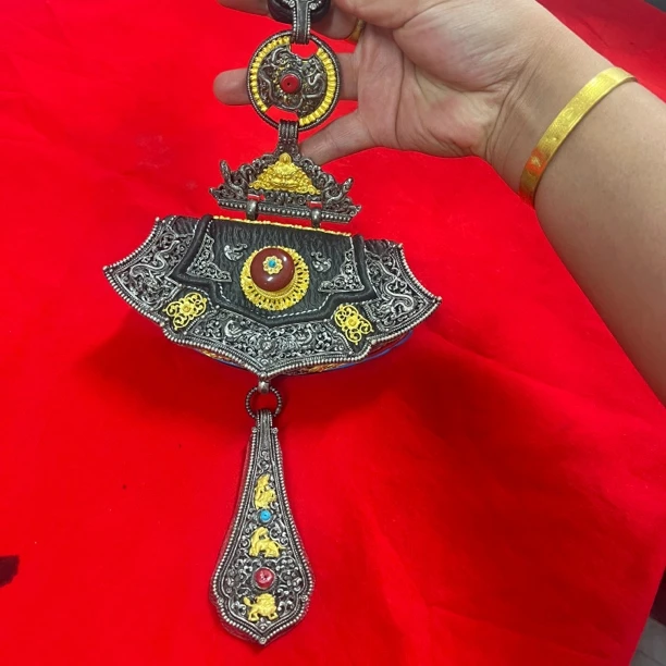 2024活动藏族配饰挂件钱包白铜镀银复古民族风纯手工不掉色包邮