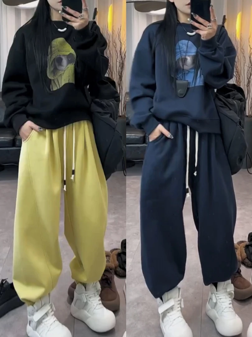 女森说秋季新款时尚套装卫衣外套束脚灯笼卫裤显瘦休闲两件套