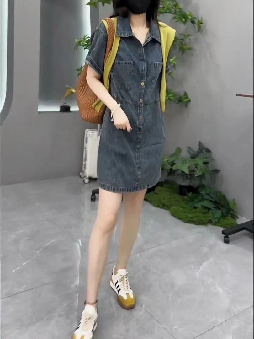 女森说夏季女装薄款牛仔连衣裙新款时尚百搭宽松遮肉显瘦长裙子