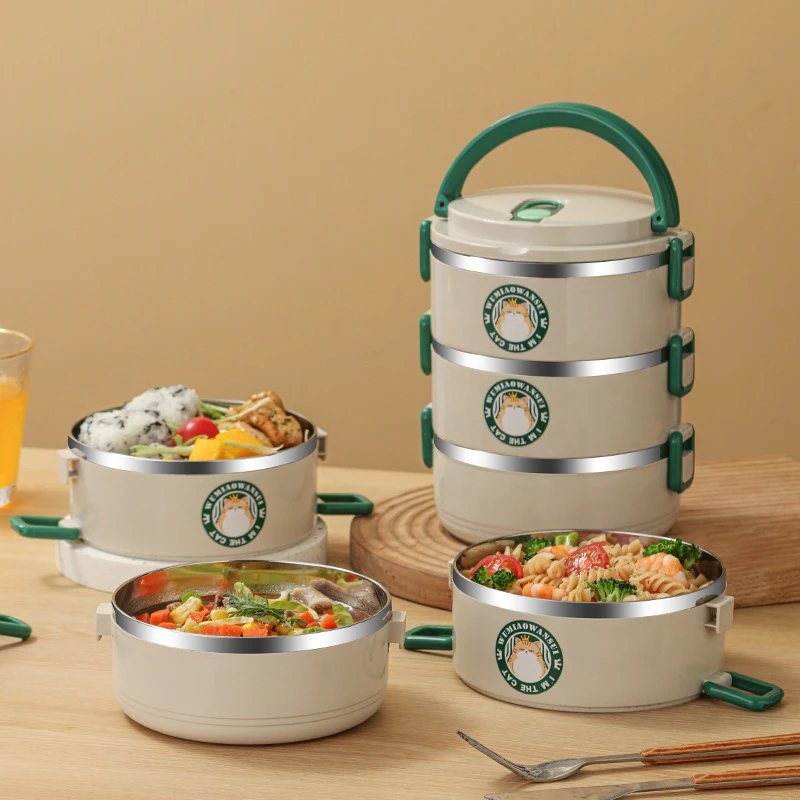 【新疆西藏包邮】严选304不锈钢保温饭盒 学生家用上班族圆形高颜值