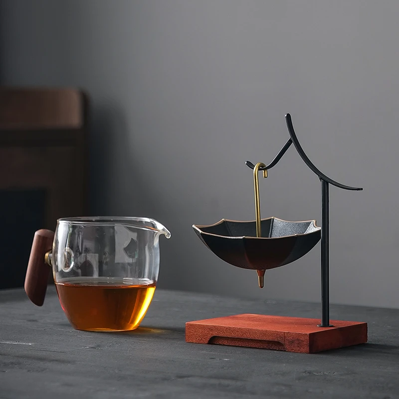 创意雨伞茶漏陶瓷茶叶过滤网茶隔过滤孔茶水分离器功夫茶具配件