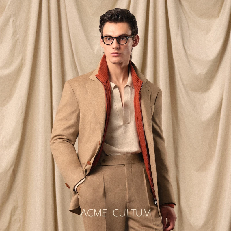 【精纺驼绒solaro面料】AC绒丝毛冬季厚款西服套装男高级感正装