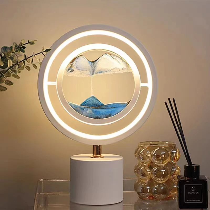 创意艺术家用沙漏爆款网红摆件3D动态立体流沙画台灯卧室小夜灯具