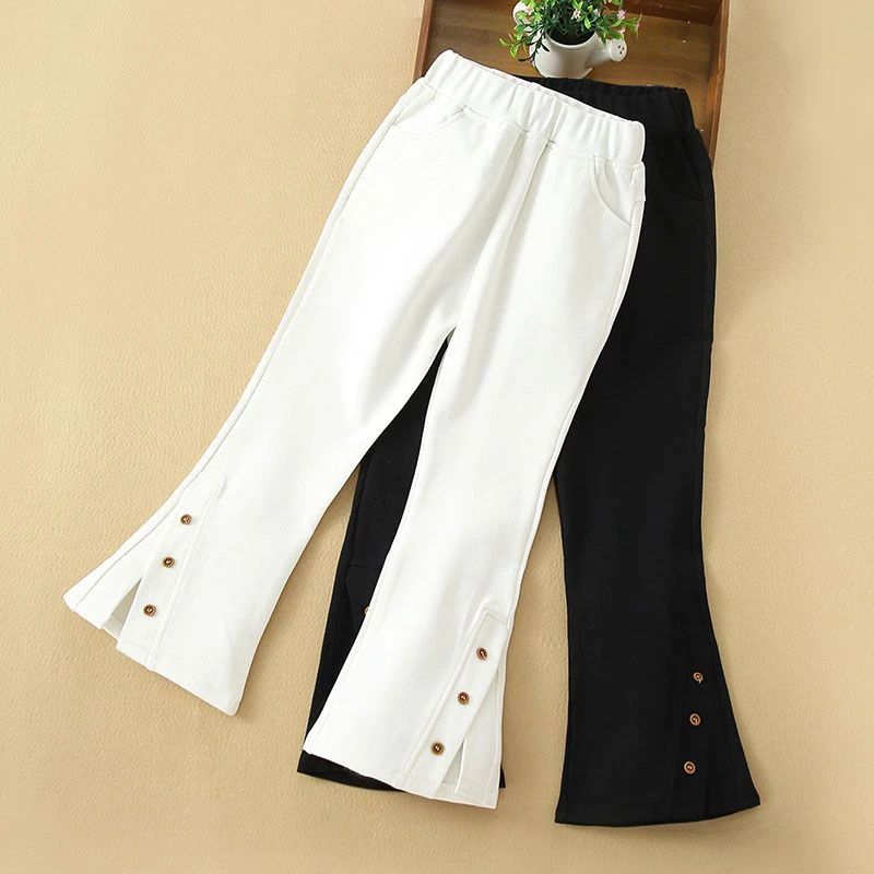 女童喇叭裤春秋洋气儿童休闲裤开叉中大童女孩宝宝春夏女童裤子