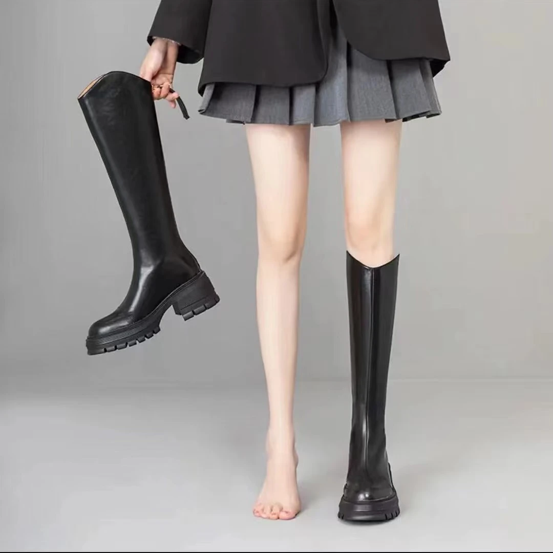 【断码清货】长筒靴女2023小个子高跟瘦瘦靴高筒不过膝长靴919