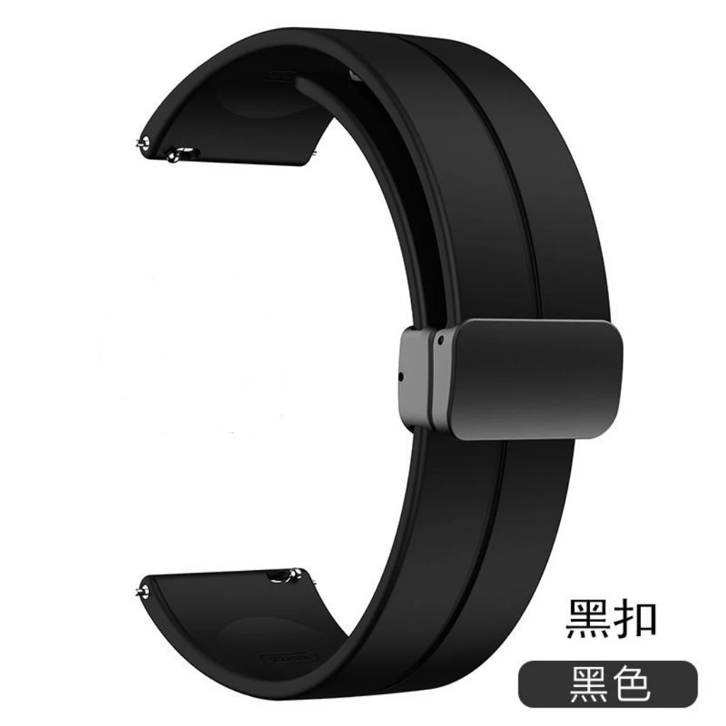 适用华为GT硅胶表带磁吸式折叠扣荣耀小米vivo三星一加红魔表带