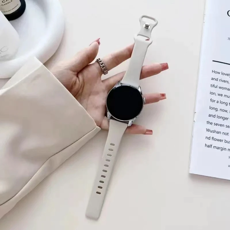 表带适用华为GT5女款小蛮腰表带watch3/4运动GT4八字扣硅胶表带夏