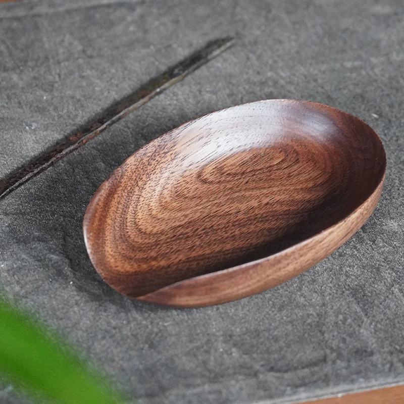 北美黑胡桃木 茶则 高档实木茶艺茶道配件（花纹不挑随机发）