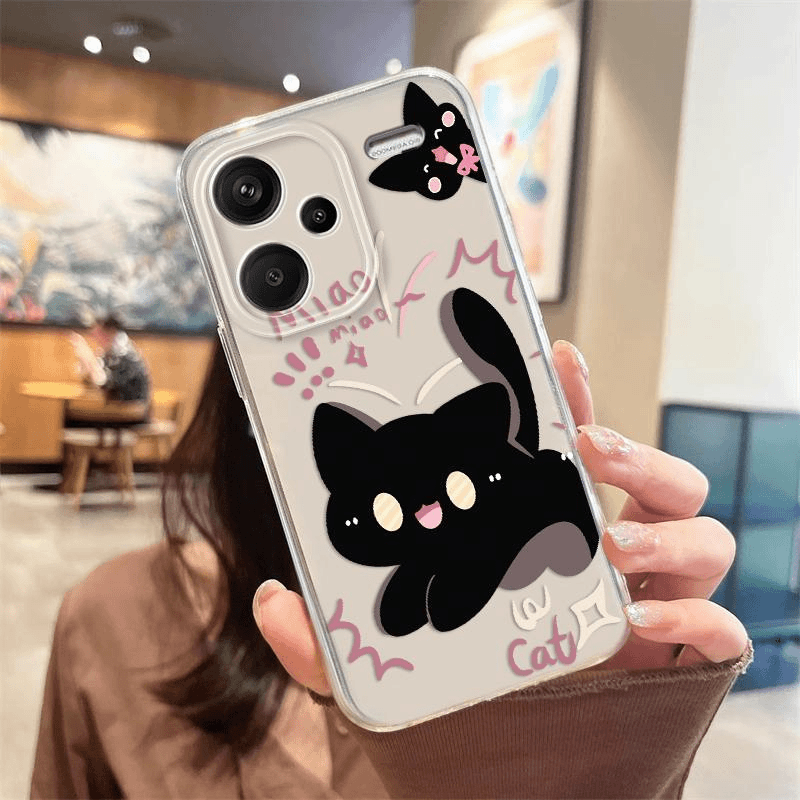 小米红米note13pro+新款网红惊吓小猫太空透明手机壳不发黄创意in