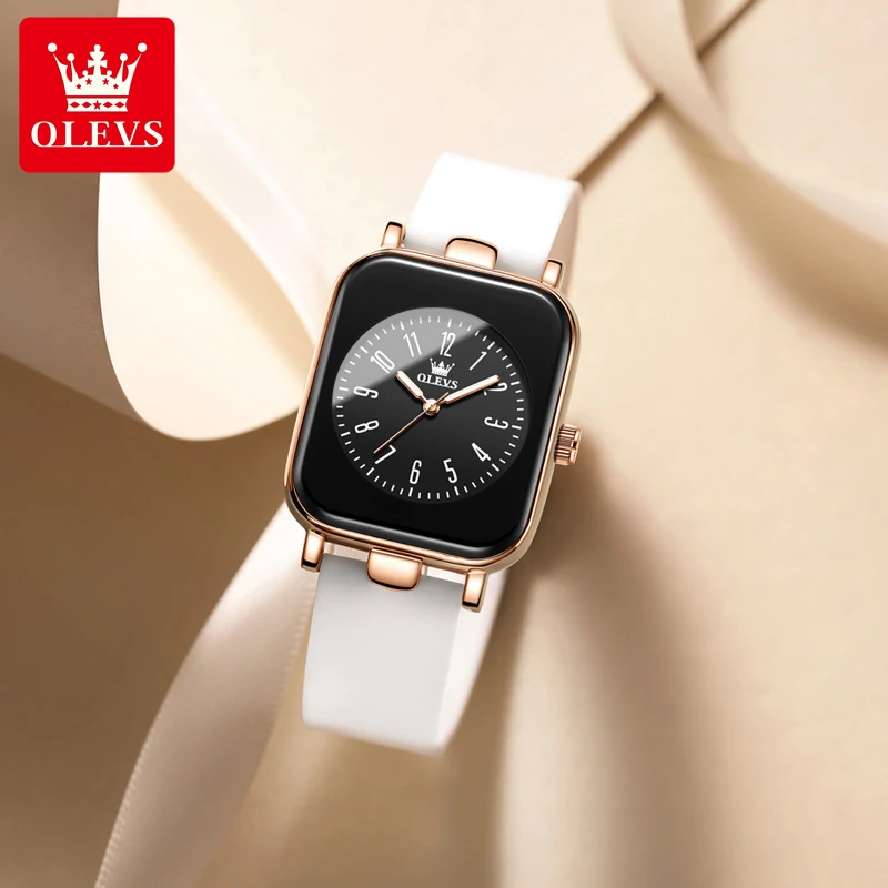 OLEVS/欧利时新款胶带方形数字盘石英女表轻奢百搭学生上班族腕表