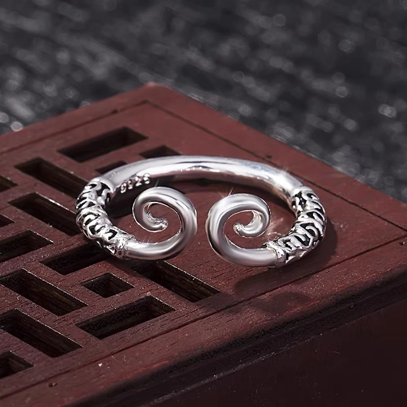 足银戒指 紧箍戒指时尚手工情侣