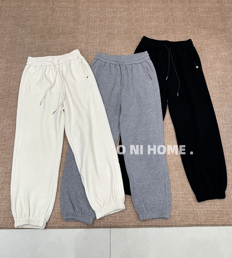 【欧尼家】百搭休闲加绒卫裤