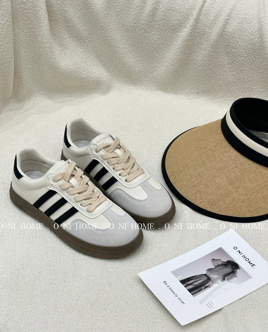 【欧尼家】复古德训鞋百搭时尚系带 2.5公分底