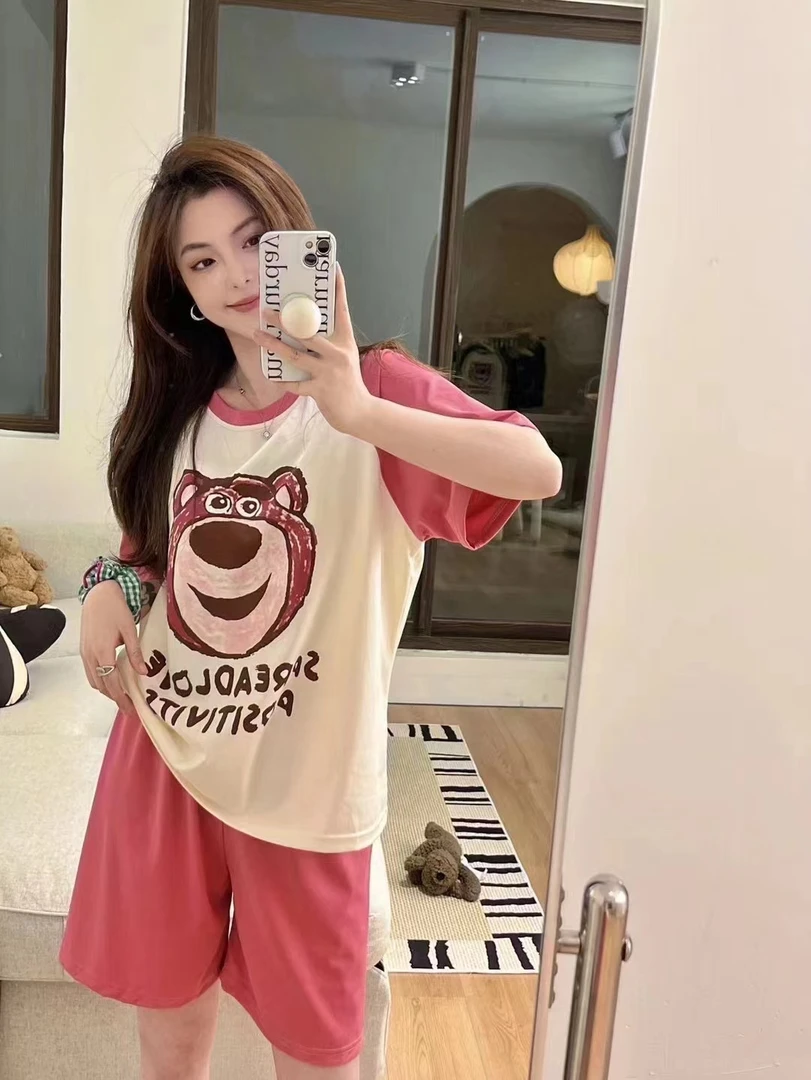 【欧尼家】新款亲肤软糯草莓熊家居服