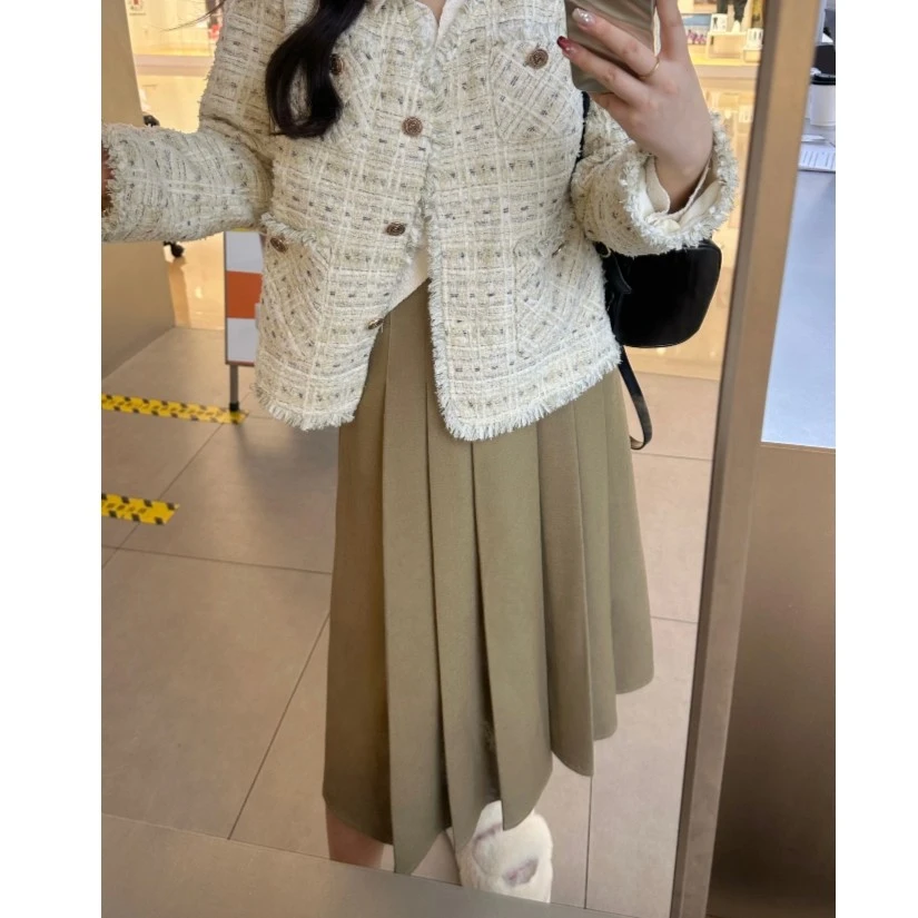 【MuMu】秋季新款半身裙时尚百搭裙子显瘦高腰休闲裙子ZL37883