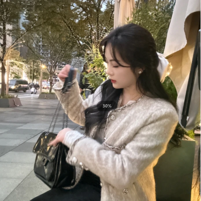 橘子-秋冬新款小香风外套韩版宽松时尚显瘦名媛气质外套ZL39536