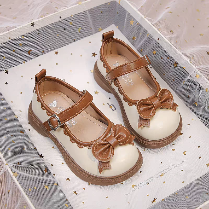 女童小皮鞋2024新款秋冬软底中小童豆豆鞋小女孩女宝公主鞋828