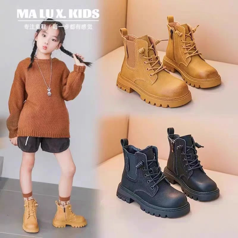 儿童马丁靴2024秋冬新款男童靴子女童短靴秋冬038