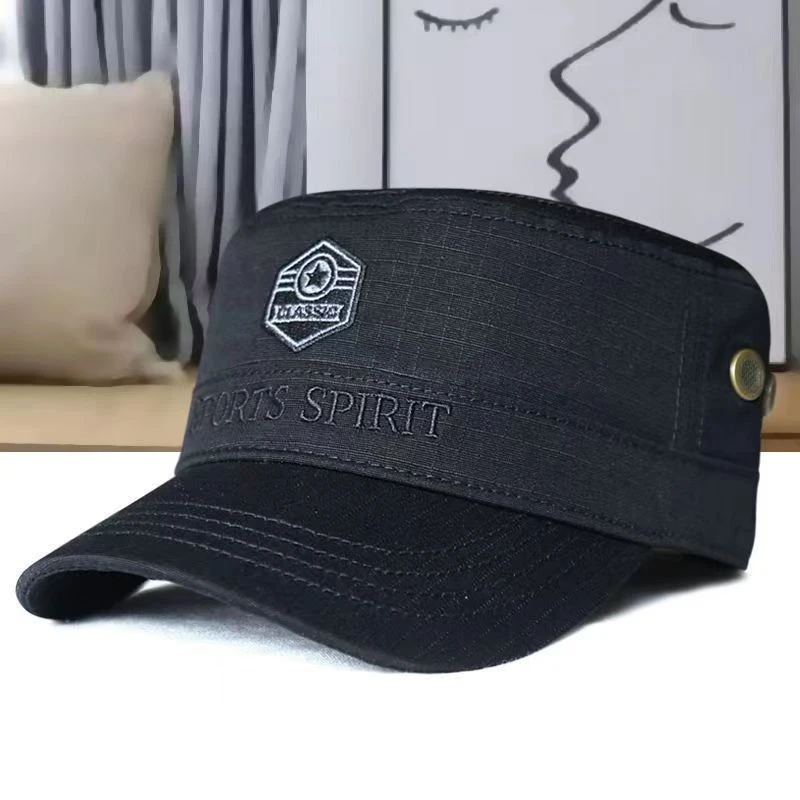 男士帽子秋冬帅气新款时尚纯棉平顶帽透气鸭舌帽运动帽户外遮阳帽